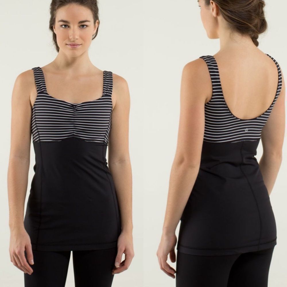 Lululemon Aria Tank II White / Black Size 10
